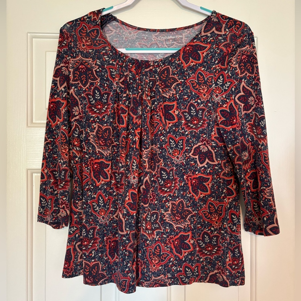 Burgundy Floral Blouse